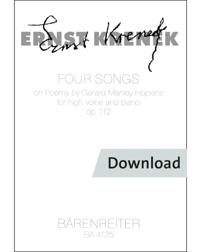Four Songs on Poems by Gerard Manley Hopkins op. 112 — 克热内克