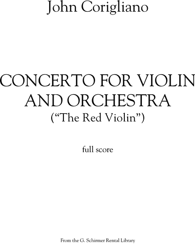 Concerto for Violin and Orchestra ("The Red Violin") — 约翰·科里利亚诺