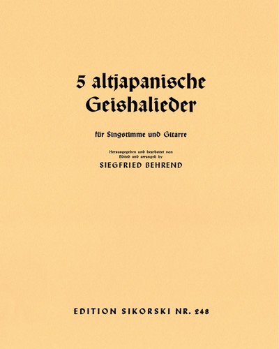 Five Old Japanese Geisha Songs — Siegfried Behrend