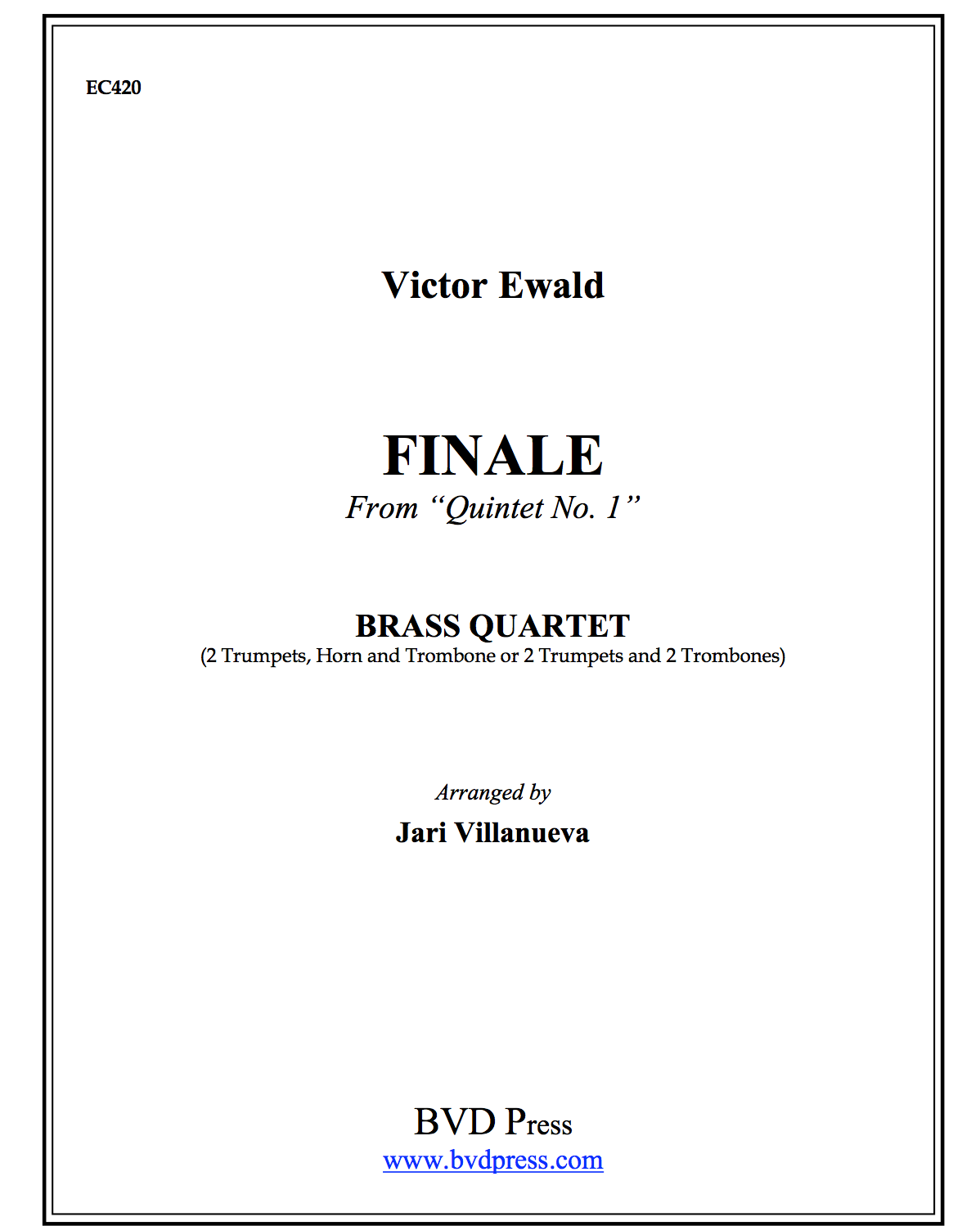 Finale (from 'Quintet, op. 5 No. 1') — Viktor Ewald