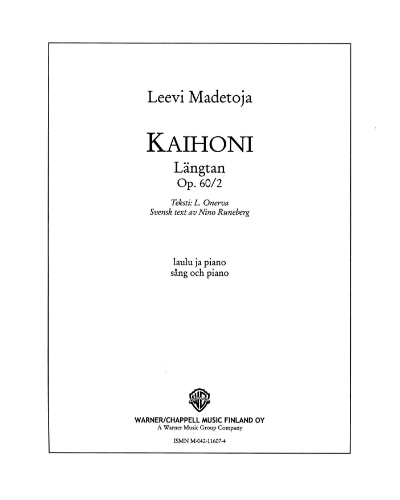 Kaihoni & Längtan, op. 60/2 — 莱维·马代托亚