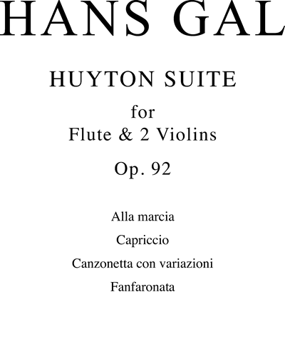 Huyton Suite, op. 92 — Hans Gál