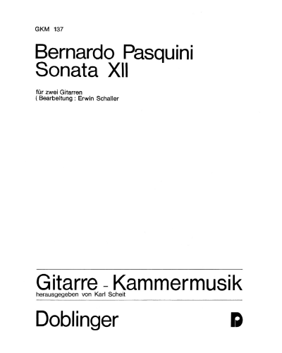 Sonata No. 12 in C major — Bernardo Pasquini