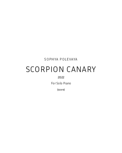 Scorpion Canary — Sophya Polevaya
