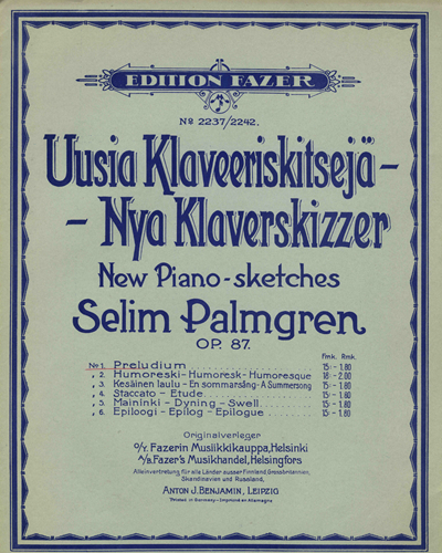 Preludium, op. 87 no. 1 — 塞利姆·帕尔姆格伦