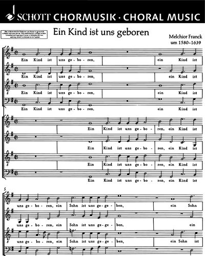 Ein Kind ist uns geboren / Gelobet seist du, Jesu Christ — Melchior Franck