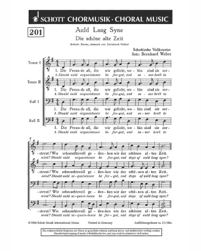 Auld Lang Syne - Die schöne alte Zeit — Bernhard Weber