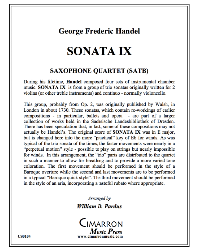 Sonata IX (from 'Dresdon Sonatas') — George Frideric Handel