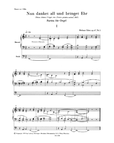 Nun danket all und bringet Ehr, op. 47/5 — Helmut Eder