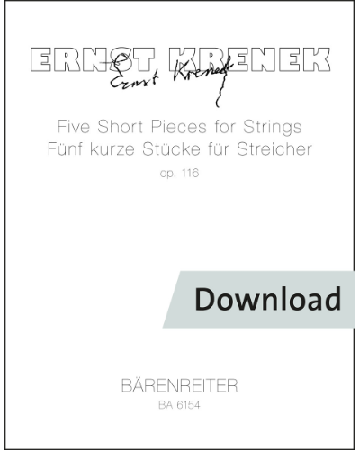 Five Short Pieces for Strings op. 116 — 克热内克