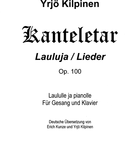 Kanteletar Songs, Vol. 3, op. 100 — Yrjö Kilpinen