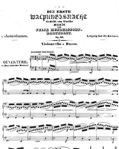 The First Walpurgis Night, op. 60 — 门德尔松