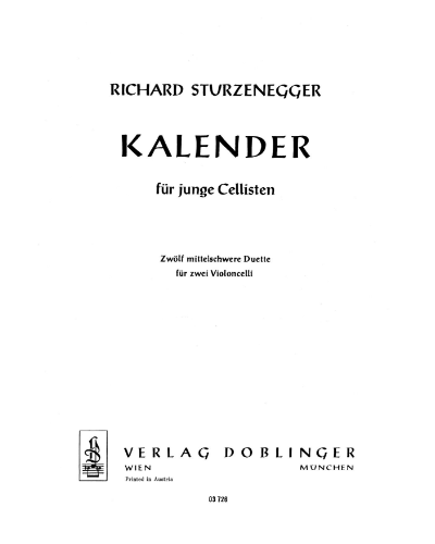 Kalender für junge Cellisten — Richard Sturzenegger