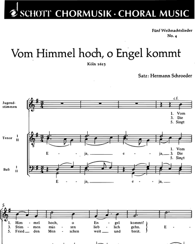 Fünf Weihnachtslieder — Hermann Schroeder