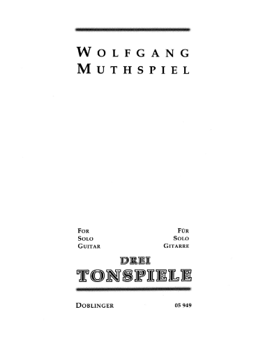Three Tonspiele — Wolfgang Muthspiel