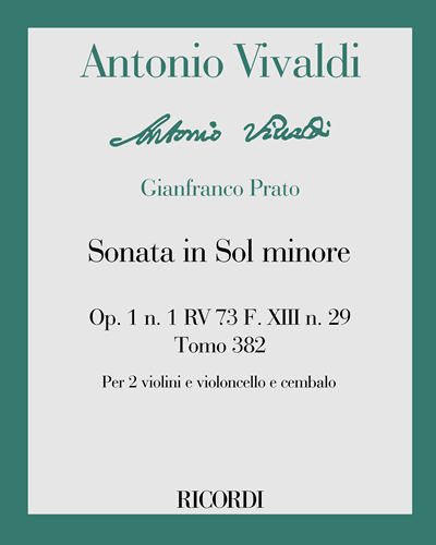 Sonata in G minor, op. 1 no. 1, RV 73, F. XIII no. 29 — 维瓦尔第