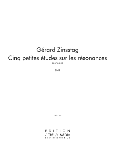 Cinq petites études sur les résonances — Gérard Zinsstag