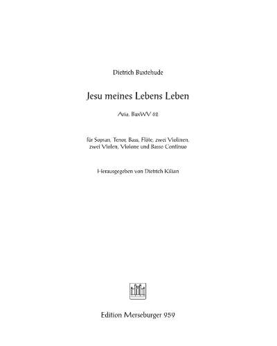 Jesu meines Lebens Leben — 布克斯特胡德