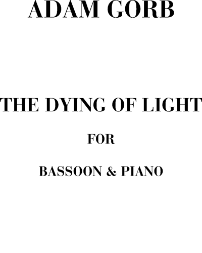 The dying of light — Adam Gorb