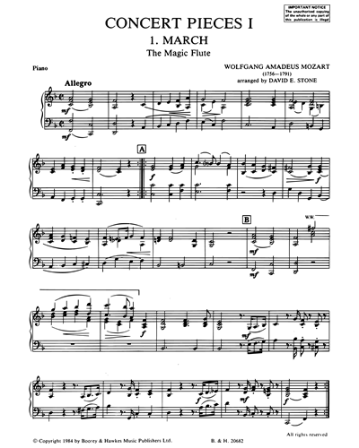 Concert Pieces I (Arranged for Piano) — 莫扎特