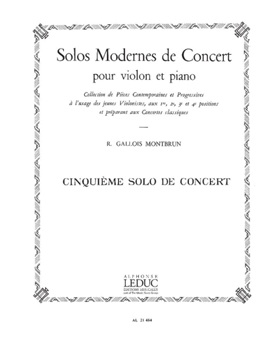 Cinquième solo de concert — Raymond Gallois-Montbrun