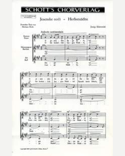 Serbische Volkslieder — Josip Štolcer-Slavenski