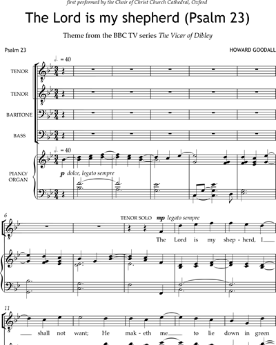 The Lord Is My Shepherd — Howard Goodall
