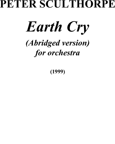 Earth Cry (Abridged Version) — Peter Sculthorpe