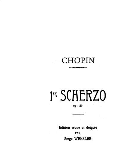 Scherzo, op. 20 No. 1 — 肖邦