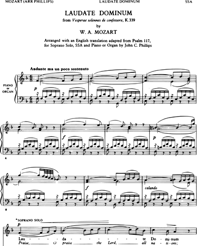 Laudate Dominum, K. 339 — 莫扎特