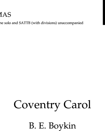 Coventry Carol — Brittney Elizabeth Boykin